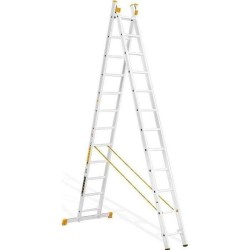 Σκάλα Αλουμινίου Ultra Plus 2 Τεμαχίων 2 Χ 8 Σκαλοπάτια Βιομηχανικής Χρήσης Υψος 3,83 μέτρα