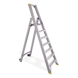 Σκάλα Αλουμινίου Αποθήκης Ultra Plus 8 Σκαλιά Με Πλατύσκαλο & Τροχούς Υψος  2,33 μέτρα