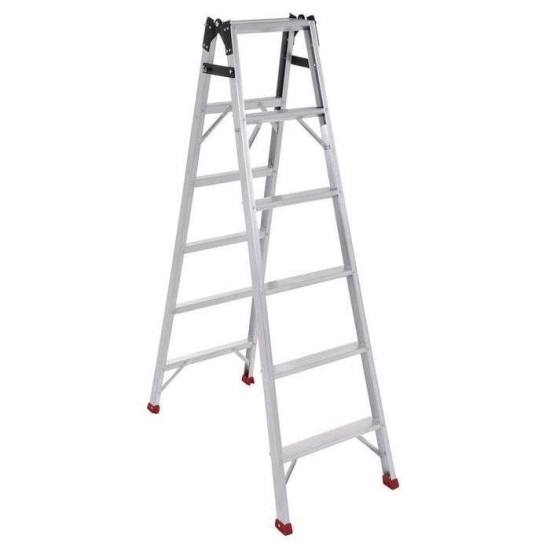 Σκάλα Αλουμινίου Επαγγελματική Διπλού Συνδυασμού 6+6 Σκαλοπάτια Υψος 3,48 μέτρα