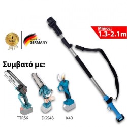 Αλυσοπρίονο Μπαταρίας Λάμα 20cm 2 Μπαταρίες 6Ah 1000 Watt Brushless 4 Αλυσίδες 2 Λάμες 8'' Με Αυτόματη Λίπανση Αλυσίδας (Συνδυαζεται με Τηλεσκοπικο κονταρι) 