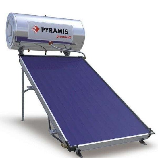 Ηλιακός Θερμοσίφωνας Pyramis 160lt με Επιλεκτικό Συλλέκτη 2.3m² Glass Διπλής Ενέργειας