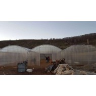 Θερμοκηπιο τοξοτο 3 κολπων 21 πλάτος X 22,5 μήκος 470 τ.μ. Πολυεστερικη επικαλυψη