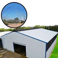 Προβατοστάσιο Αμφικλινές Θερμοκηπιακού Τύπου 10μ Χ 20μ με ύψος 4,5μ με Απαλλαγή Οικοδομικής Άδειας, Σκελετό 2" και Πάνελ 4mm