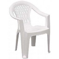 Καρέκλα πλαστική με μπράτσα <<Νάντια>>Λευκή-Χρωματιστή