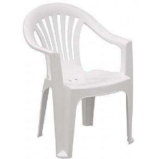 Καρέκλα πλαστική με μπράτσα <<Ολυμπία>>Λευκή-Χρωματιστή