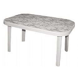 Τραπέζι  με decor ορθογώνιο <<Μύκονος>> με ίσια πόδια λευκό