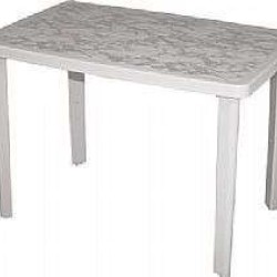 Τραπέζι ορθογώνιο με decor <<Πάτμος>> με ίσια πόδια Λευκό