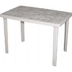 Τραπέζι ορθογώνιο με decor <<Πάτμος>> με ίσια πόδια Λευκό