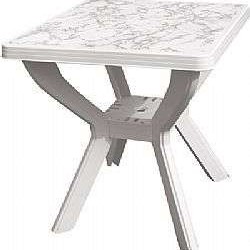 Τραπέζι με decor τετράγωνο <<Σκιάθος>>λευκό με σύνδεσμο