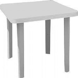 Τραπέζι τετράγωνο <<Ρόδος>>με ίσια πόδια λευκό